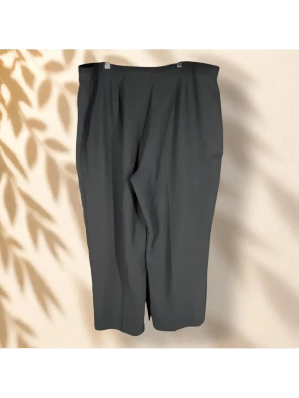 Karen Scott Dress Pants Women 24W Plus Black High Rise Pleated Straight Classic